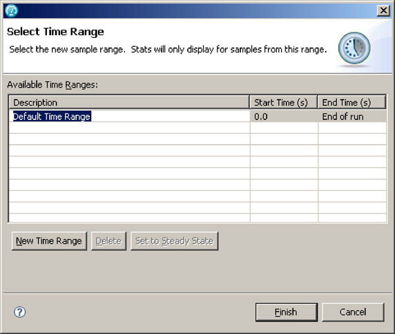 Select Time Range dialog